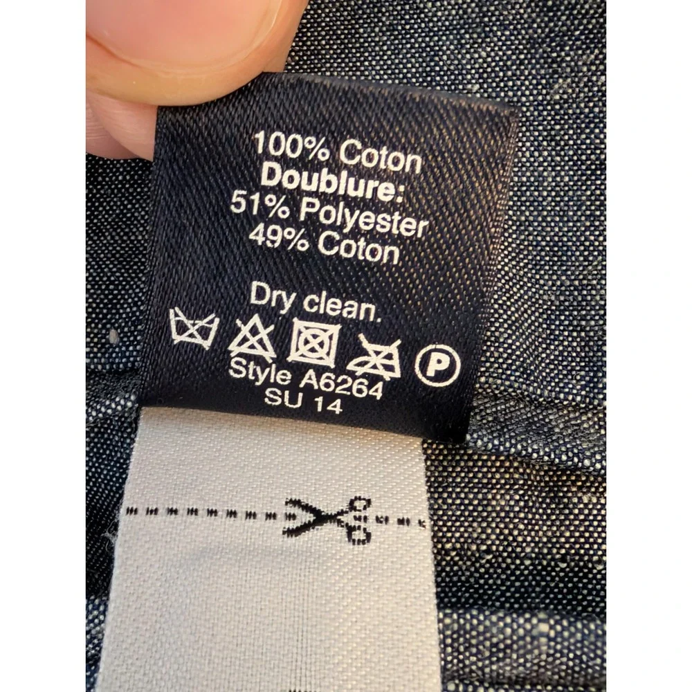 J.CREW Ludlow Navy Blue‎ Grey Chambray Blazer Cotton Unstructured Men Small 38R